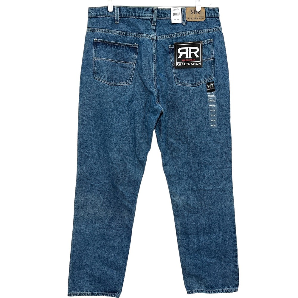 Real Ranch Workwear Men's Regular Fit Jeans Size 40x34 Blue Cotton Denim NWT